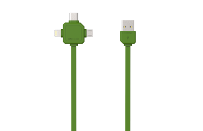 USBcable 3 v 1 - Zelená
